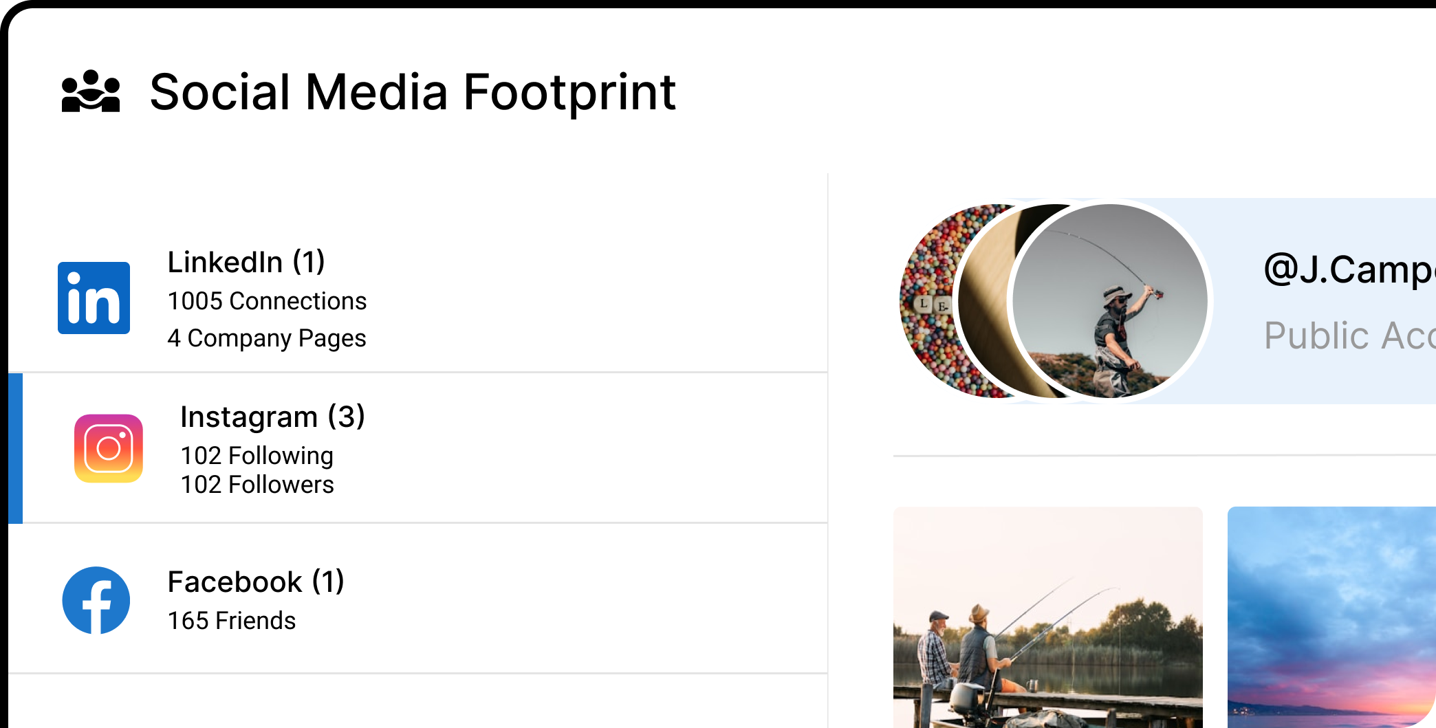 Social media footprint report preview